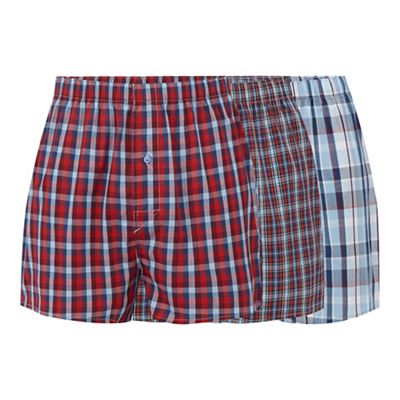 The Collection Pack of three red checked boxers